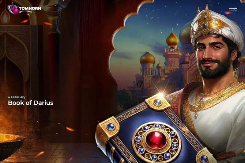 Book Of Darius Tom Horn Gaming Slots - Introduction Screen