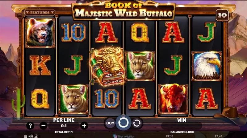 Book Of Majestic Wild Buffalo Spinomenal Slots - Main Screen Reels