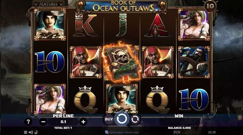 Book Of Ocean Outlaws Spinomenal Slots - Main Screen Reels
