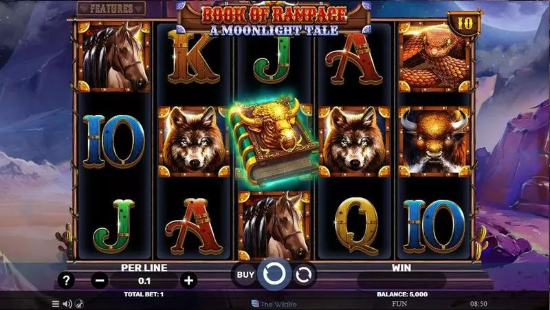 Book Of Rampage – A Moonlight Tale Spinomenal Slots - Main Screen Reels