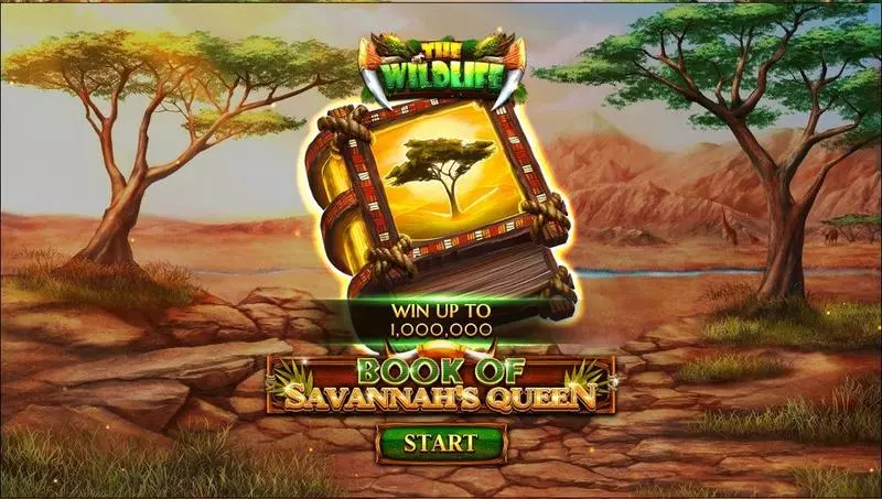 Book Of Savannah’s Queen Spinomenal Slots - Introduction Screen
