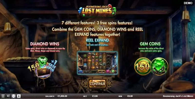 Boomerang Jack's Lost Mines Red Rake Gaming Slots - Info and Rules