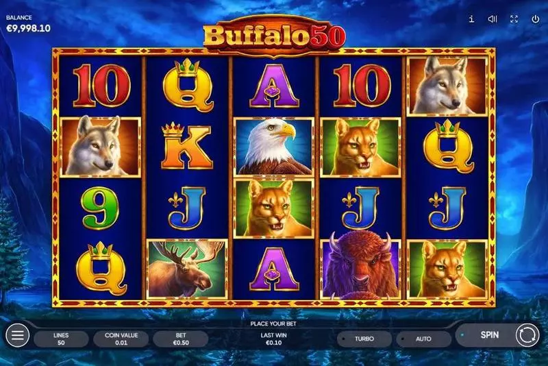 Buffalo 50 Endorphina Slots - Main Screen Reels