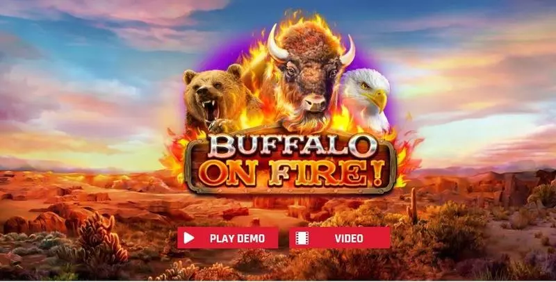Buffalo On Fire! Red Rake Gaming Slots - Introduction Screen