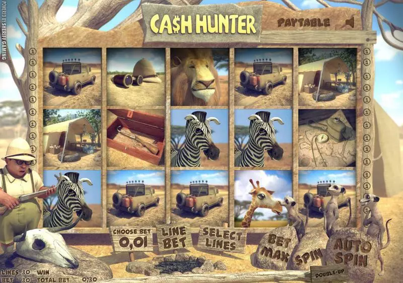 Ca$h Hunter Sheriff Gaming Slots - Main Screen Reels