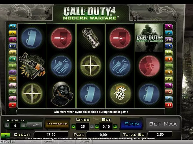 Call of Duty 4 bwin.party Slots - Main Screen Reels