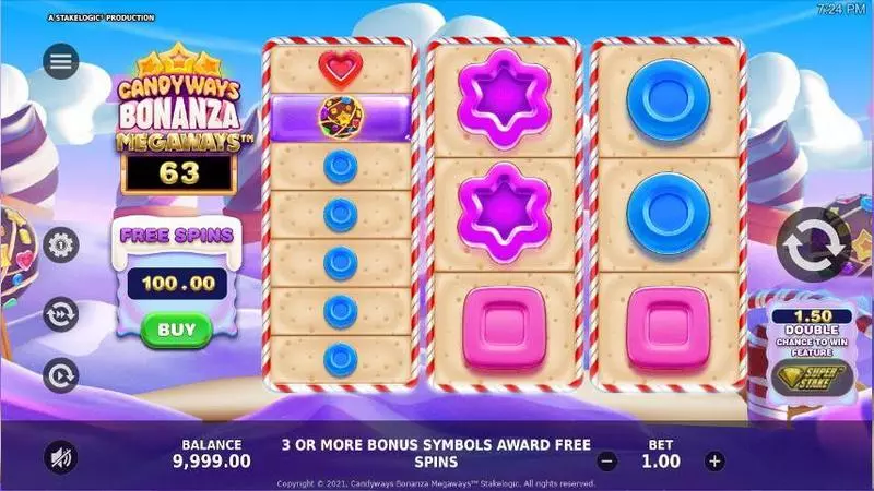 Candyways Bonanza Megaways StakeLogic Slots - Main Screen Reels