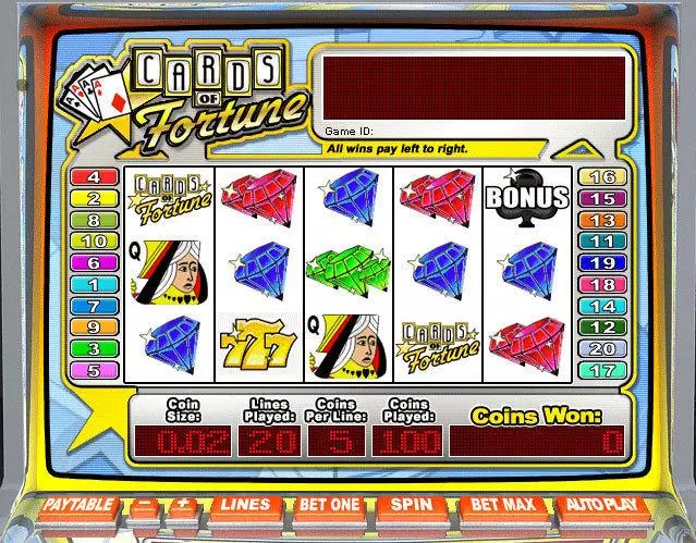 Cards of Fortune Leap Frog Slots - Main Screen Reels