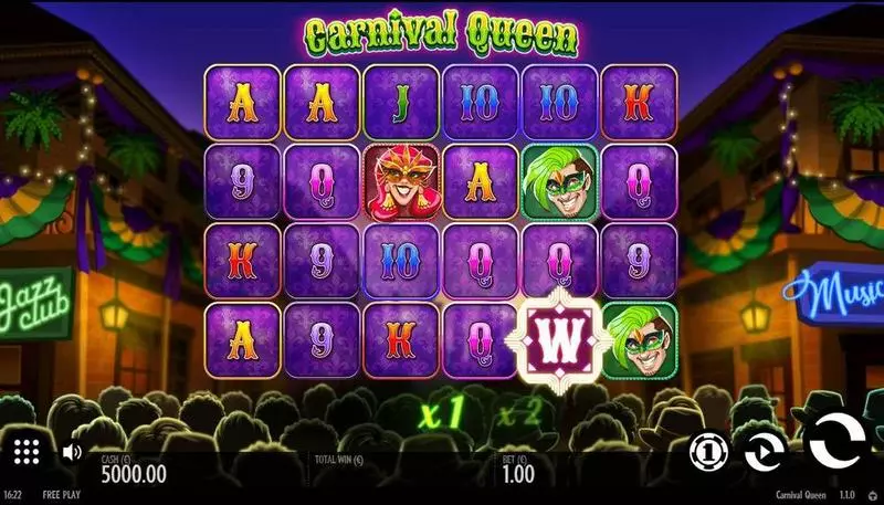Carnival Queen Thunderkick Slots - Main Screen Reels