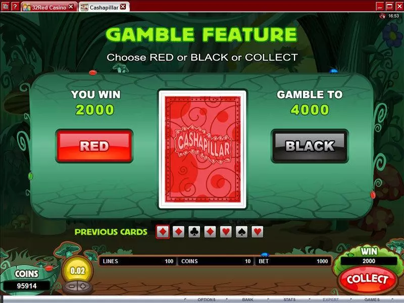 Cashapillar Microgaming Slots - Gamble Screen