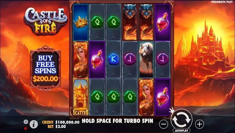 Castle of Fire Pragmatic Play Slots - Main Screen Reels
