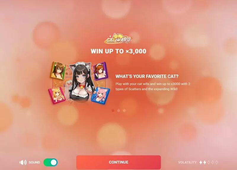 Cat Waifu TrueLab Games Slots - Introduction Screen