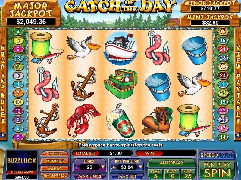 Catch Of The Day NuWorks Slots - Main Screen Reels