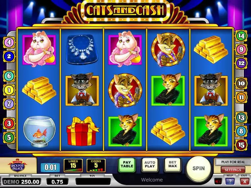 Cats & Cash Play'n GO Slots - Main Screen Reels