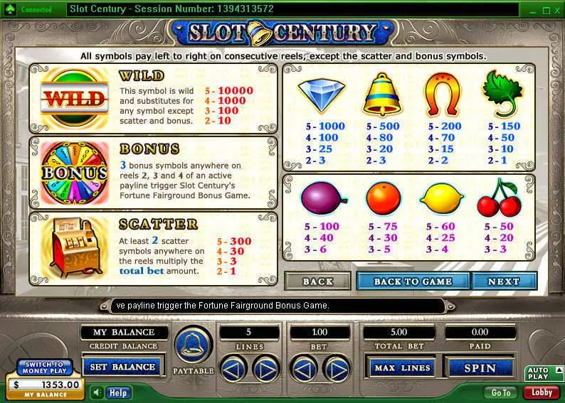 Century 888 Slots - Info and Rules