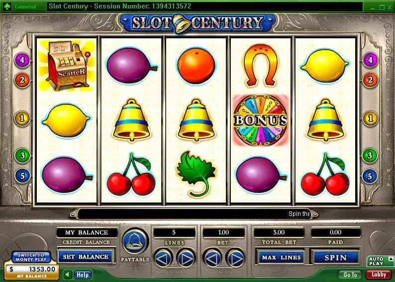 Century 888 Slots - Main Screen Reels