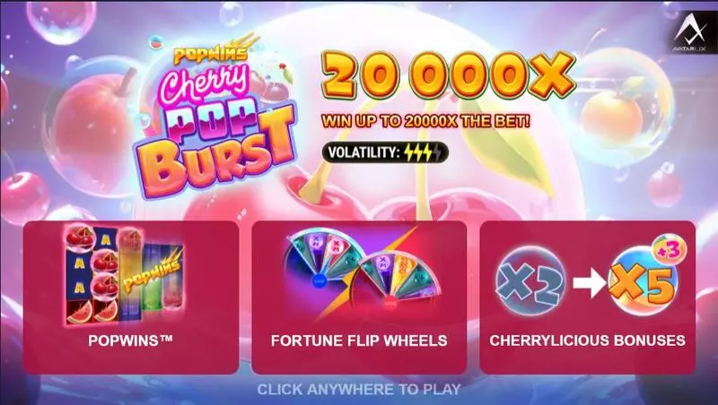 CherryPop Burst AvatarUX Slots - Introduction Screen