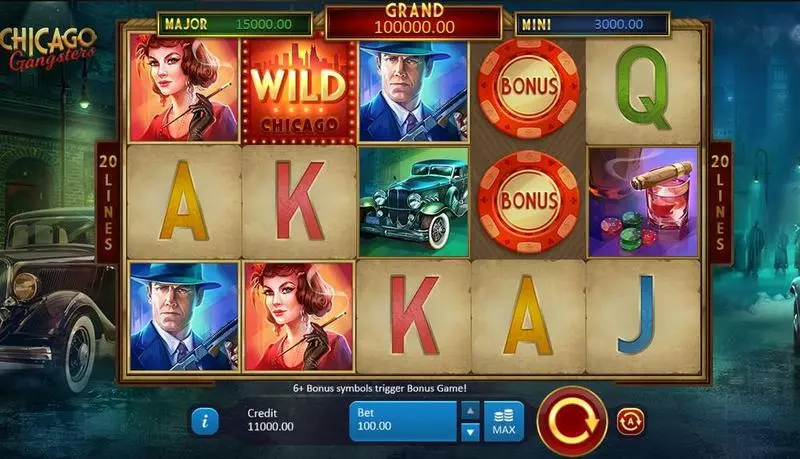 Chicago Gangsters Playson Slots - Introduction Screen