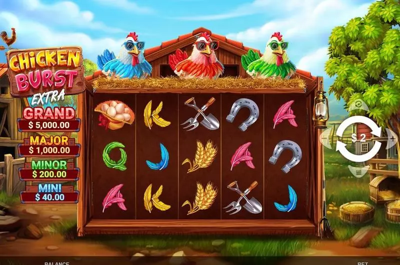 Chicken Burst Extra Wizard Games Slots - Main Screen Reels