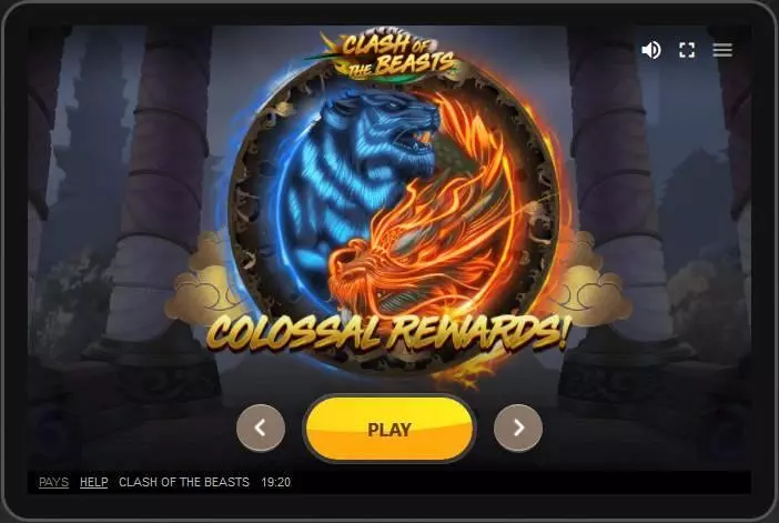 Clash of the Beasts Red Tiger Gaming Slots - Main Screen Reels