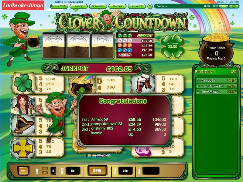Clover Countdown Mini Virtue Fusion Slots - Bonus 1