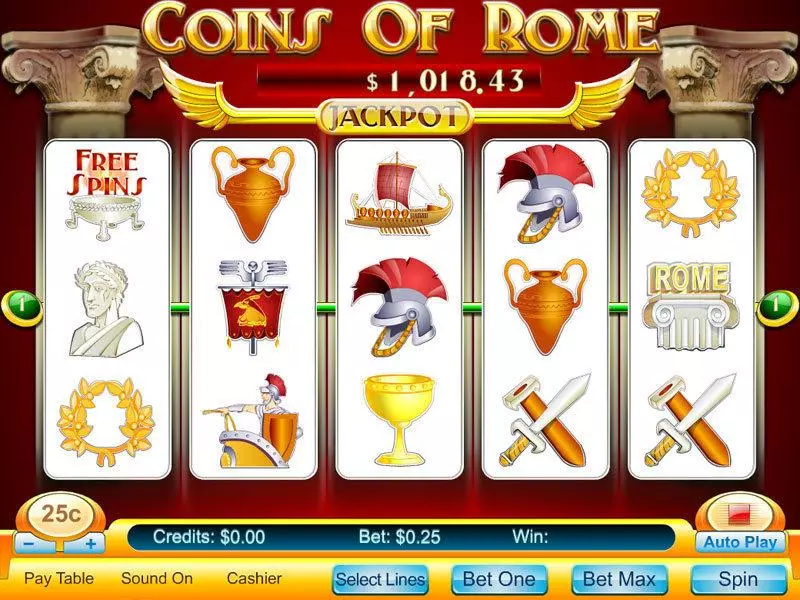 Coins Of Rome Byworth Slots - Main Screen Reels