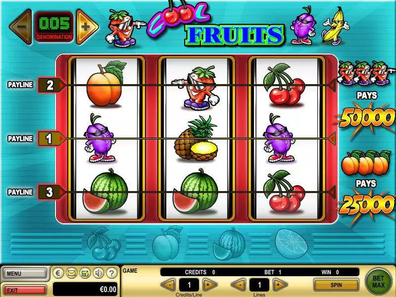 Cool Fruits GTECH Slots - Main Screen Reels