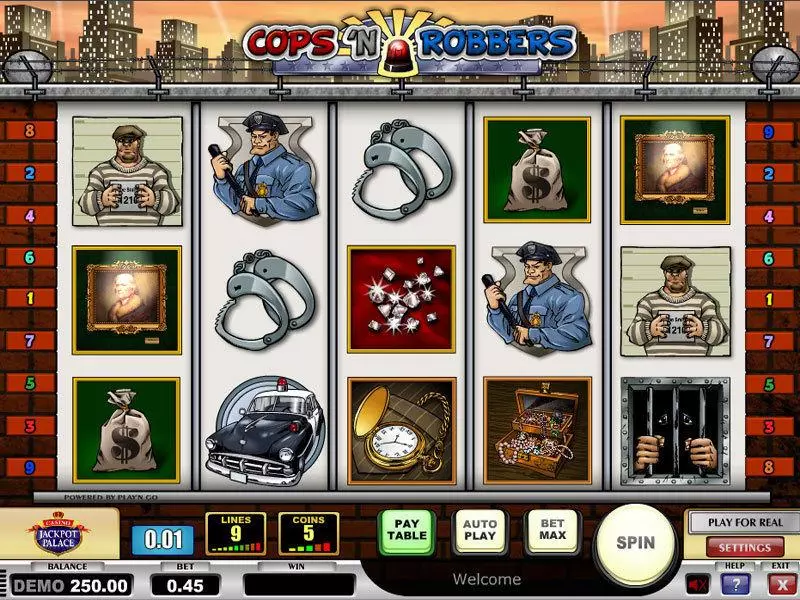 Cops n Robbers Play'n GO Slots - Main Screen Reels