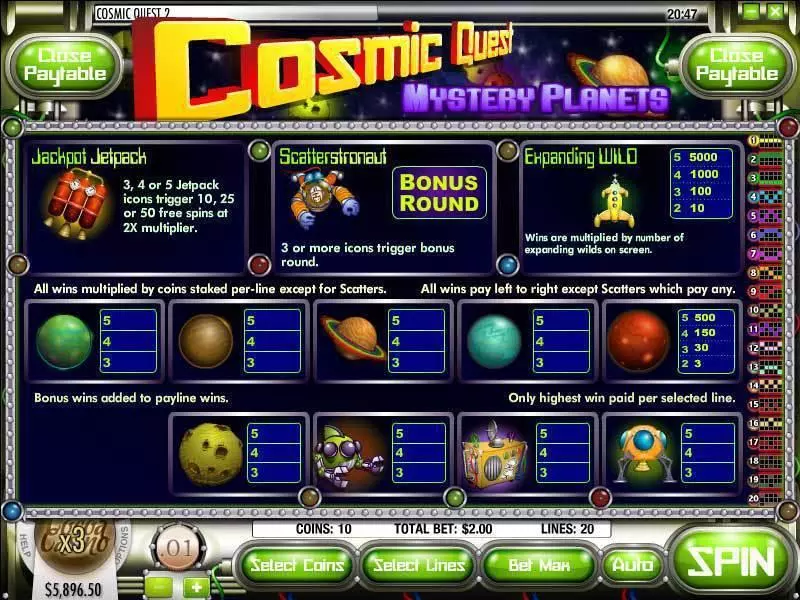 Cosmic Quest Episode Two Rival Slots - Info and Rules
