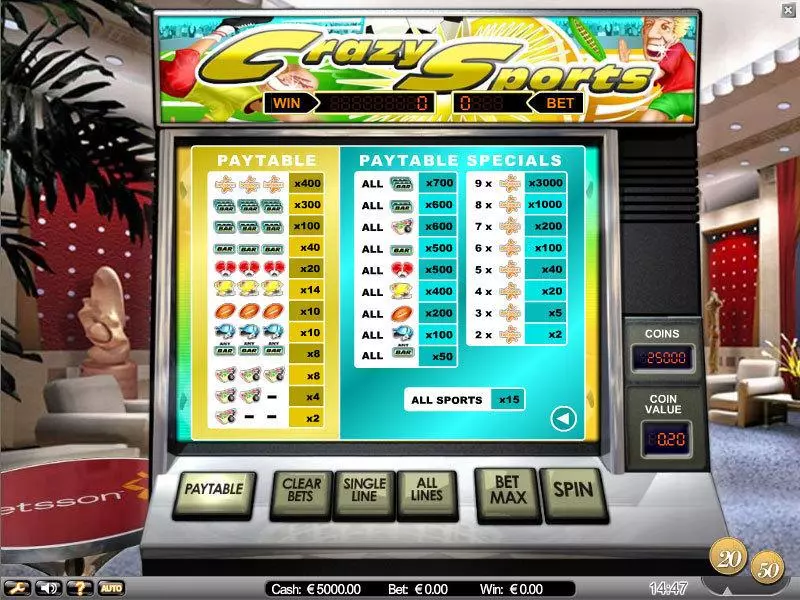 Crazy Sports NetEnt Slots - Info and Rules