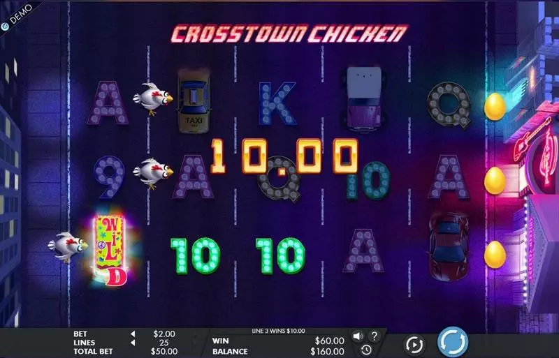 Crosstown Chicken Genesis Slots - Main Screen Reels