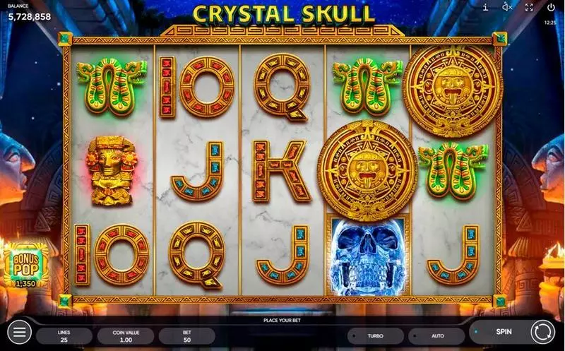 Crystal Skull Endorphina Slots - Main Screen Reels