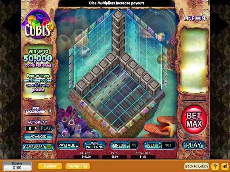 Cubis NeoGames Slots - Main Screen Reels