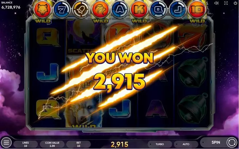 Cyber Wolf Endorphina Slots - Winning Screenshot
