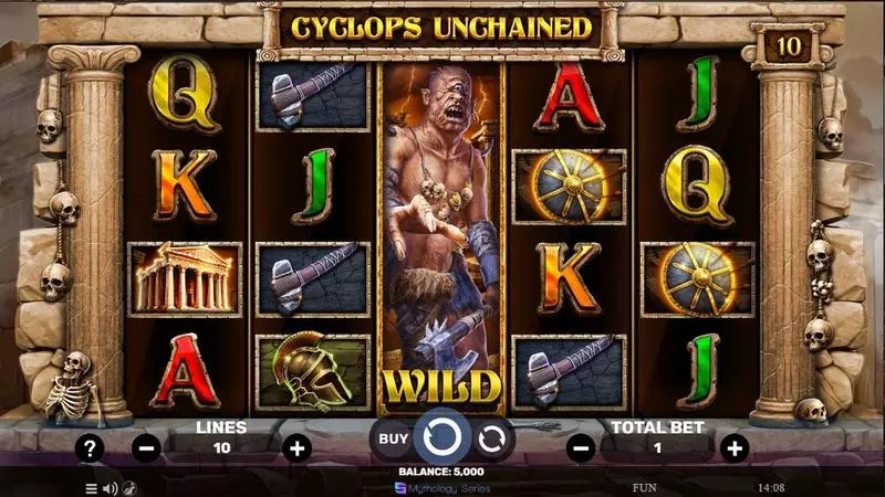 Cyclops Unchained Spinomenal Slots - Main Screen Reels