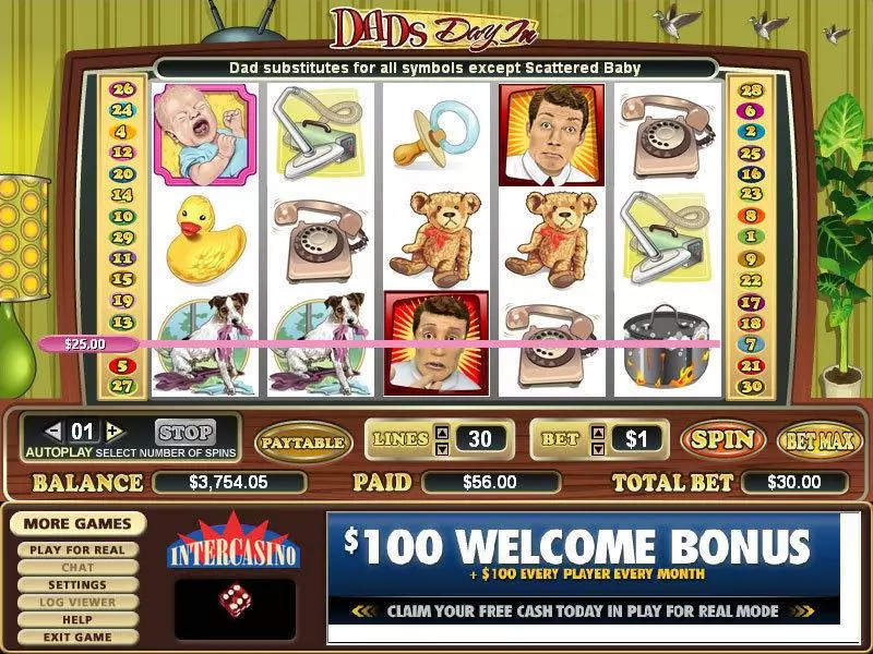 Dad's Day In CryptoLogic Slots - Main Screen Reels