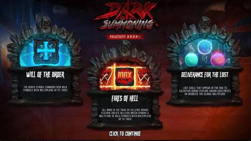 Dark Summoning Hacksaw Gaming Slots - Introduction Screen