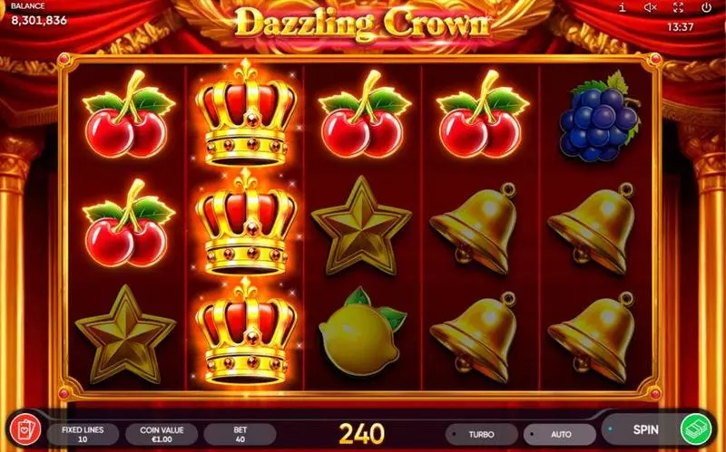 Dazzling Crown Endorphina Slots - Main Screen Reels