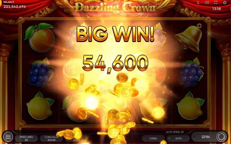 Dazzling Crown Endorphina Slots - Winning Screenshot