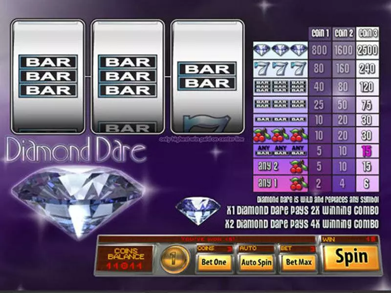 Diamond Dare Saucify Slots - Main Screen Reels