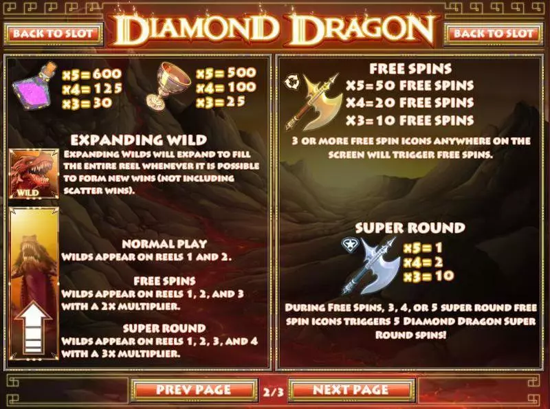 Diamond Dragon Rival Slots - Info and Rules