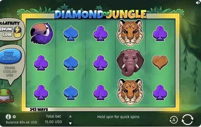 Diamond of Jungle BGaming Slots - Main Screen Reels