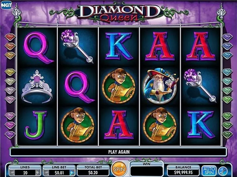 Diamond Queen IGT Slots - Introduction Screen