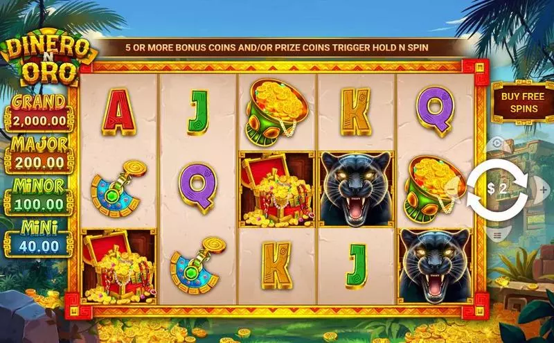 Dinero N Oro Wizard Games Slots - Main Screen Reels