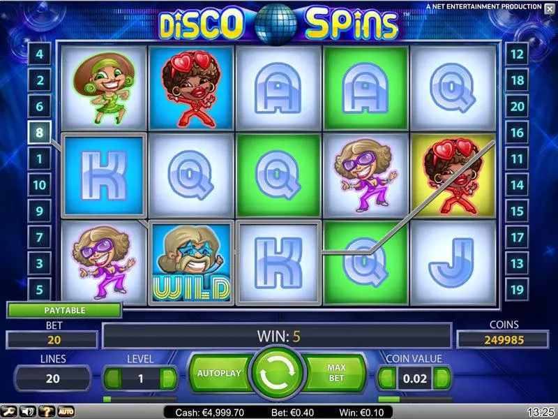 Disco Spins NetEnt Slots - Main Screen Reels