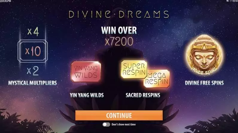 Divine Dreams Quickspin Slots - Bonus 1