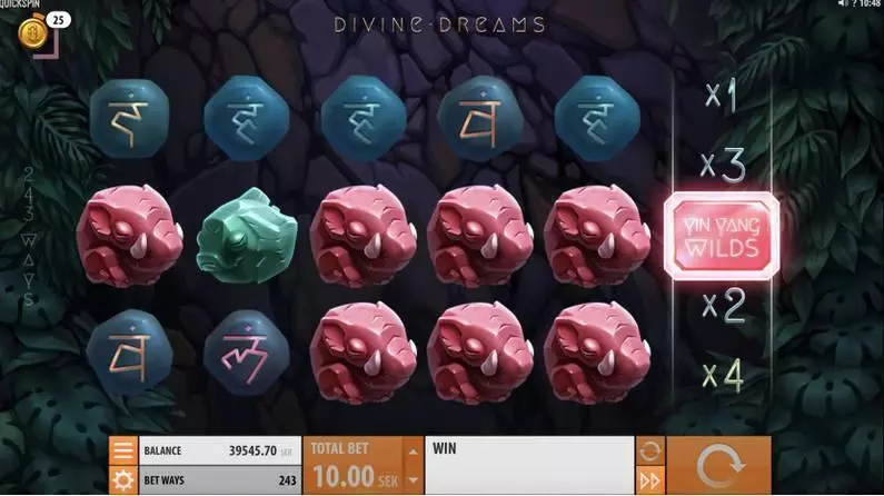 Divine Dreams Quickspin Slots - Main Screen Reels