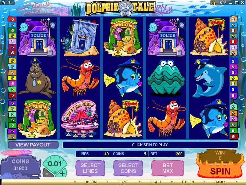 Dolphin Tale Microgaming Slots - Main Screen Reels