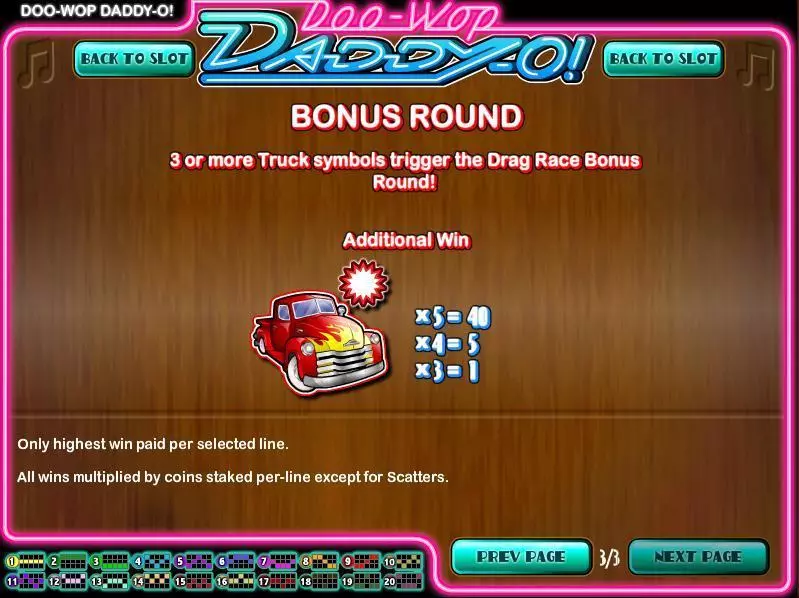 Doo-wop Daddy-O Rival Slots - Info and Rules