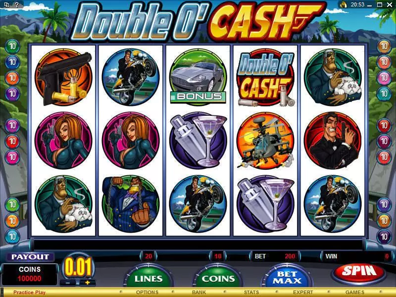 Double O'Cash Microgaming Slots - Main Screen Reels